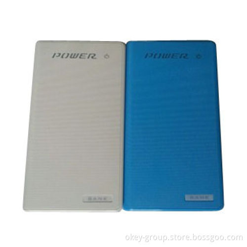 Dual USB power bank with polymer batteries, four lamp power indicator, double USB output